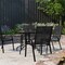 Merrick Lane Set of 4 Manado Series Metal Stacking Patio Chairs with Flex Comfort Material